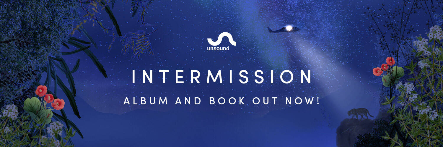 banner for Intermission album and book premiere, March 5th, 2021